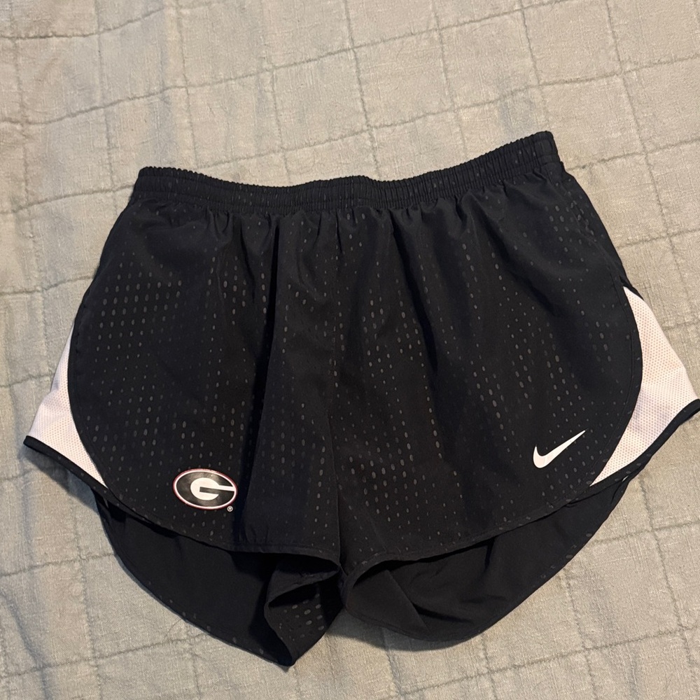 Nike Women's Black and White Athletic Shorts